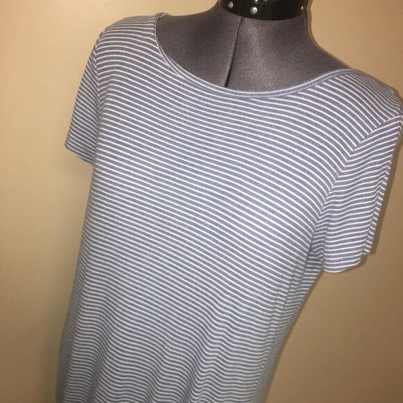 Everly Striped  Blue White Maxi Dress - Picture 1 of 8